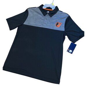NWT MLB Genuine Merchandise Baltimore Orioles Men's Polo Shirt L Black Gray
